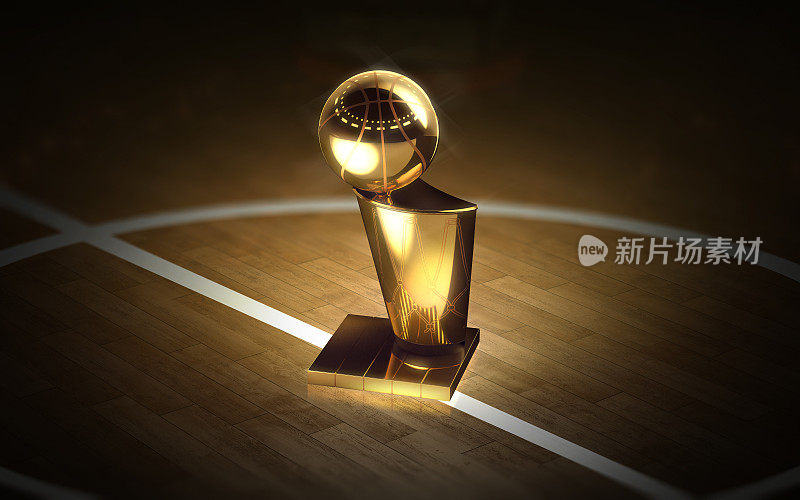 黑色背景下的金色篮球杯。概念。3 d渲染